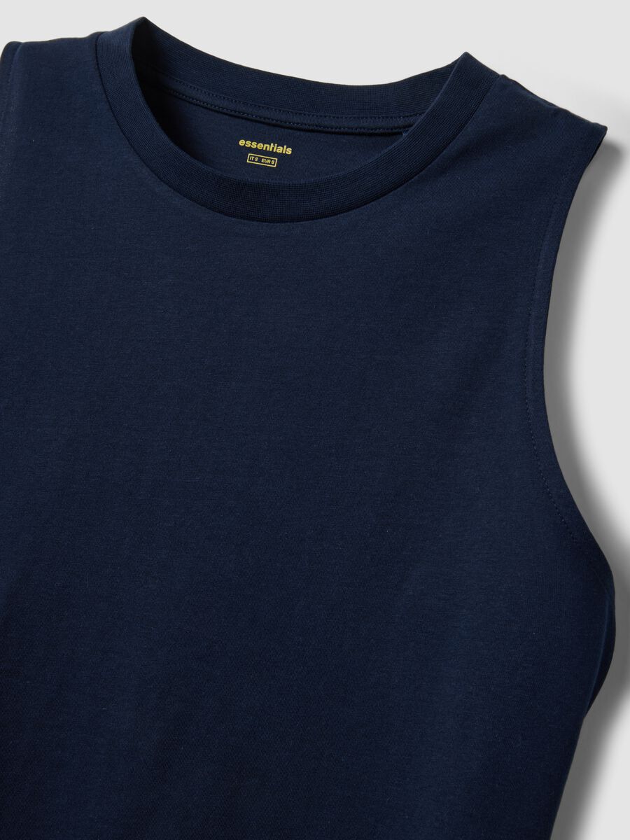 Blue pure cotton tank top_5