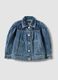 Blue pure cotton jacket with buttons for girls_3