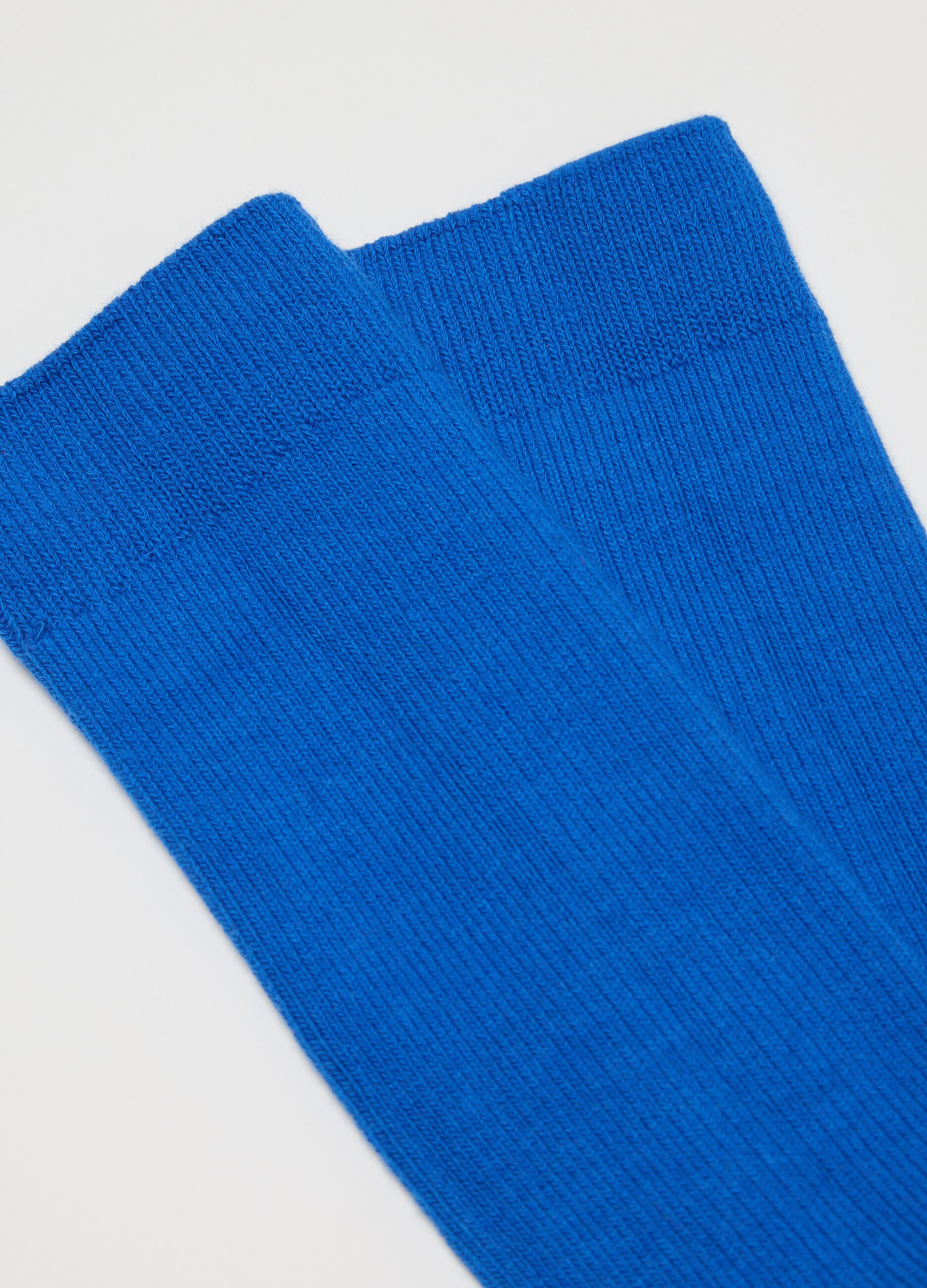 Blue midi cotton blend socks