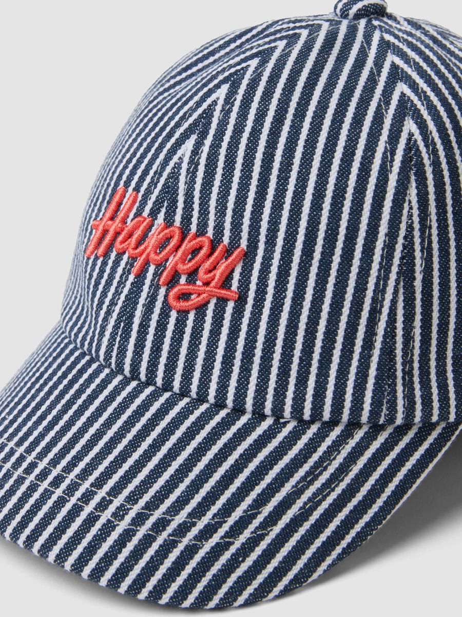 Boys&rsquo; pure cotton multicolour striped baseball cap_2