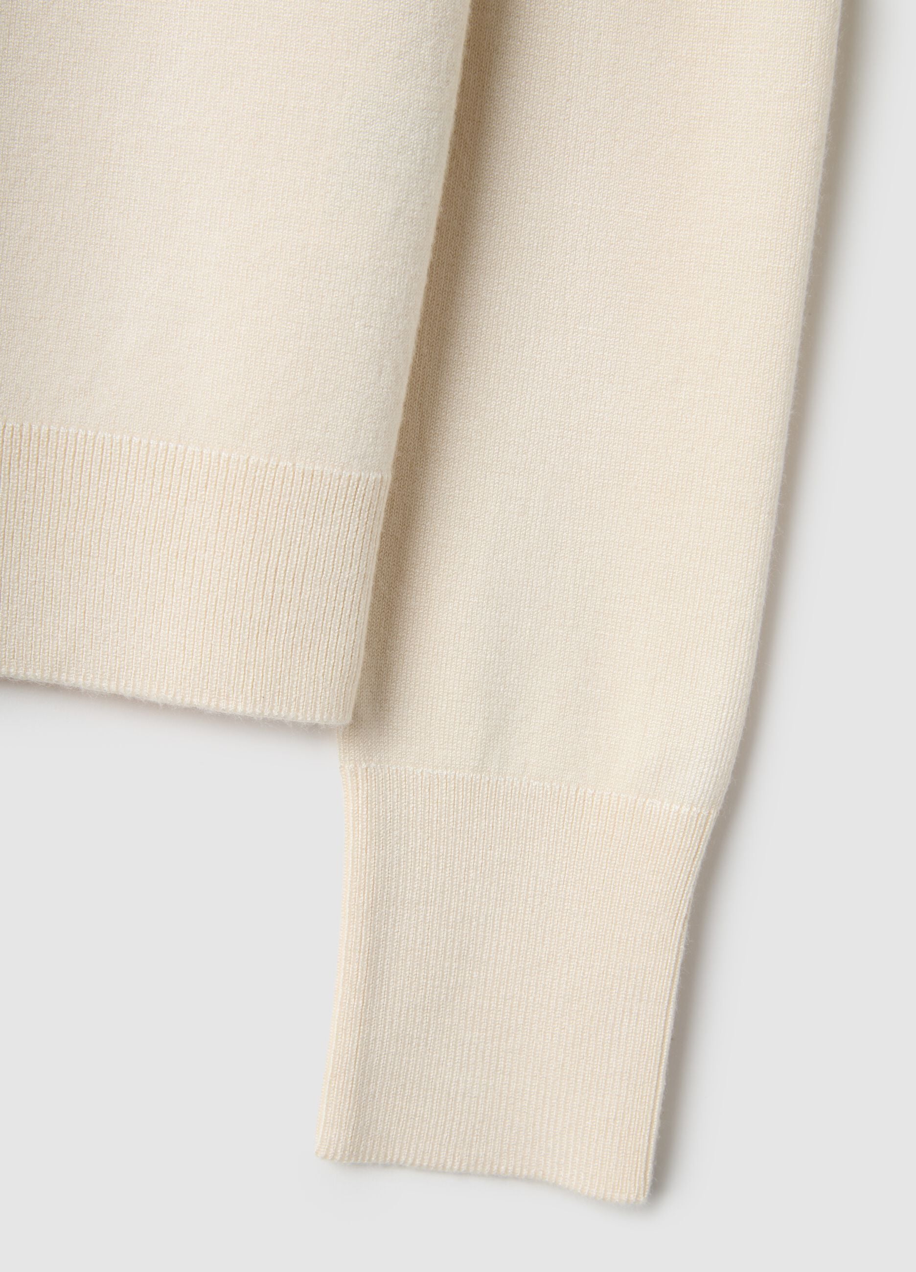 Beige Round Neck Regular Fit Sweater
