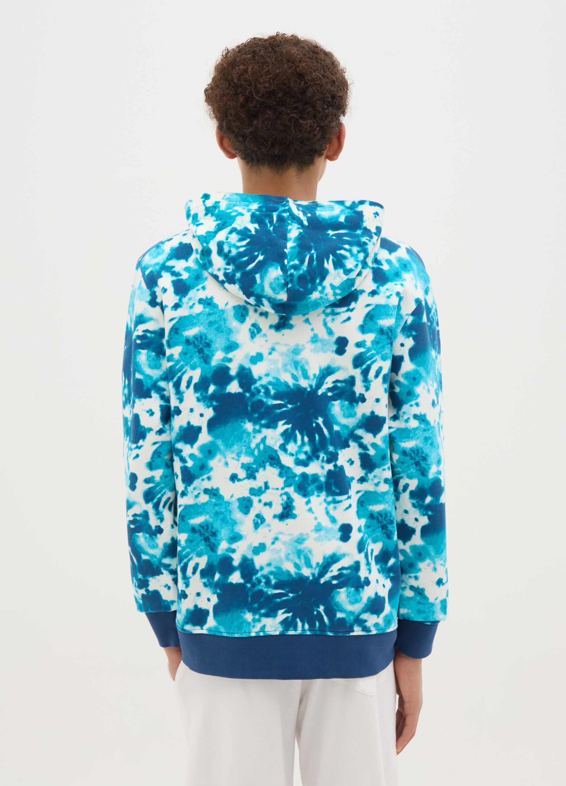 Tie Dye sweatshirt in French terry with hood