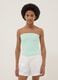 Girls&rsquo; fitted green bandeau top in stretch cotton_0