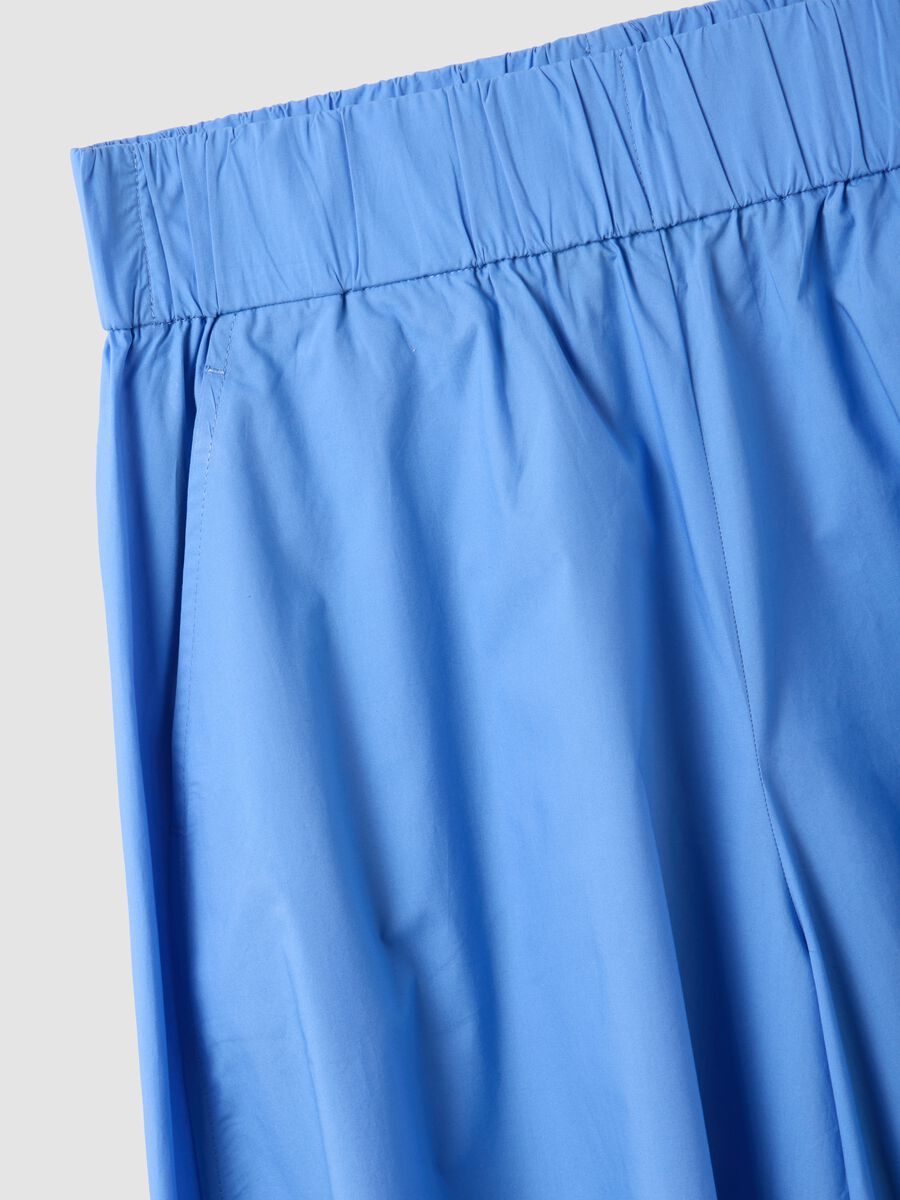 Long sky-blue skirt in pure cotton_5
