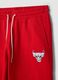 Red cotton-blend sports shorts with Chicago Bulls logo_5