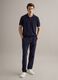 Regular fit blue polo in cotton, linen and silk blend_1