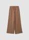 Pantaloni marroni culotte in puro cotone organico per ragazza_0