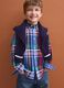 Multicolour pure cotton checked shirt with classic button-down collar_0