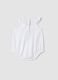 Sleeveless white pure cotton baby romper with fish_1