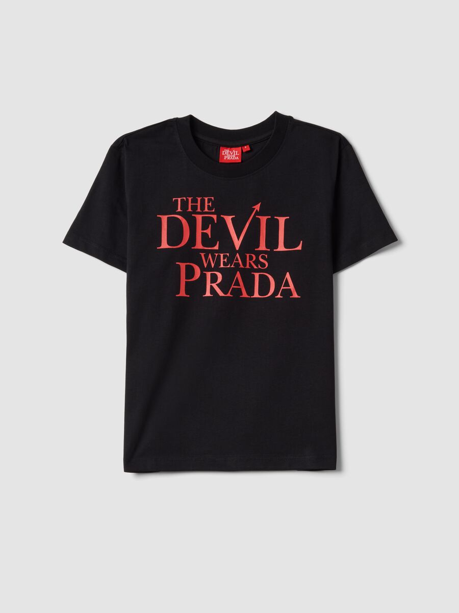 Black pure cotton regular fit T-shirt with print_4