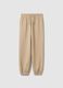 Pantaloni jogger in misto cotone beige regular fit_4