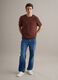 Short-sleeve brown regular fit t-shirt in cotton, linen and silk blend_1