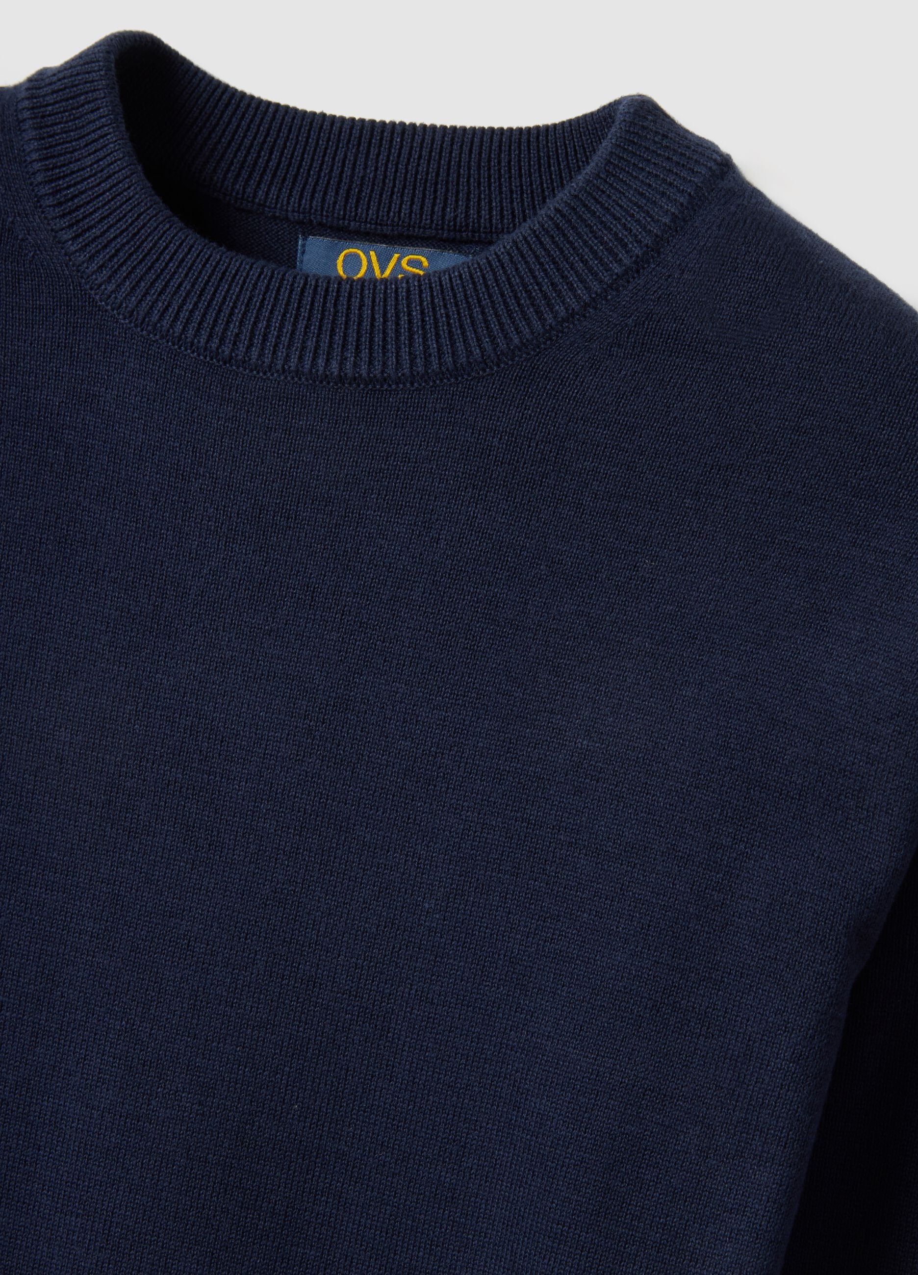 Boys' Blue Crew Neck Pure Cotton Sweater Regular Fit