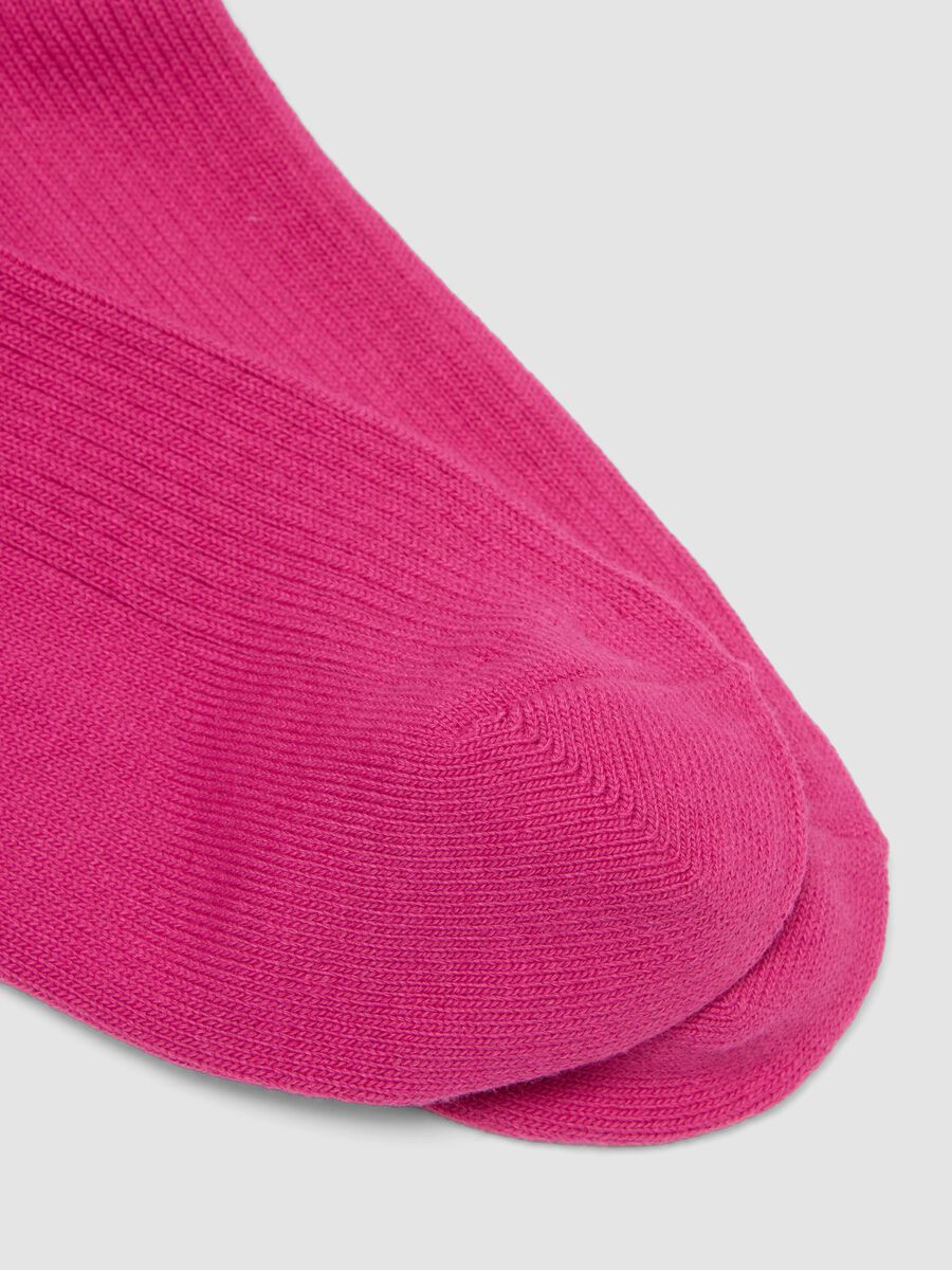 Pink ankle socks in stretch cotton_1