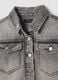 Short grey pure cotton shirt with studs for girls_5