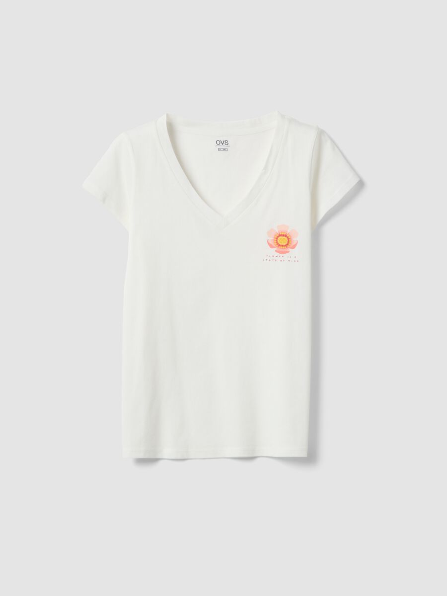 White pure cotton V-neck regular fit pajama shirt_4