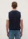 Regular fit deep V blue waistcoat in cotton blend with buttons_2