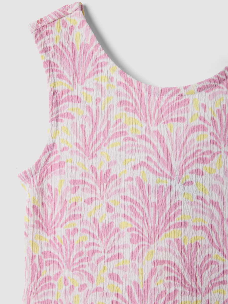 Girls&rsquo; pink sleeveless stretch dress with floral print_2