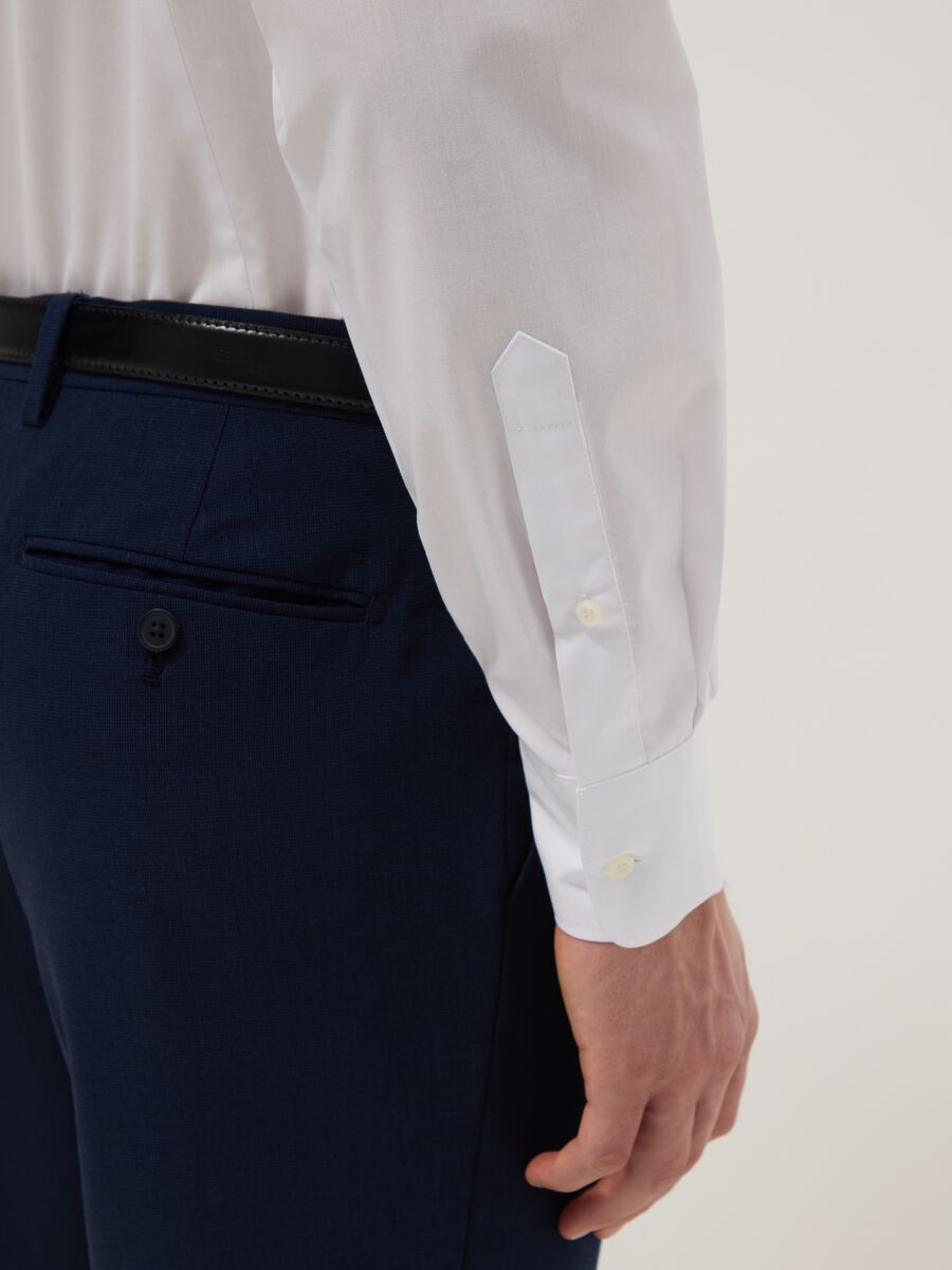 White Slim Fit Long Sleeve Shirt_3