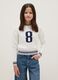 Girls' regular fit white pure cotton jumper with embroidery_0