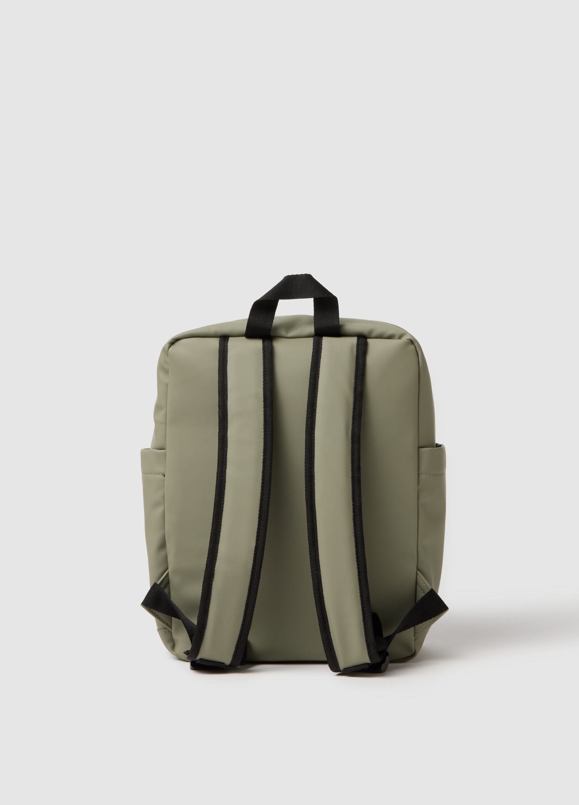 Green backpack with adjustable straps and multiple pockets
