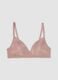 Pink padded bra in stretch fabric_0
