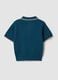 Blue short-sleeved polo shirt in pure cotton_1