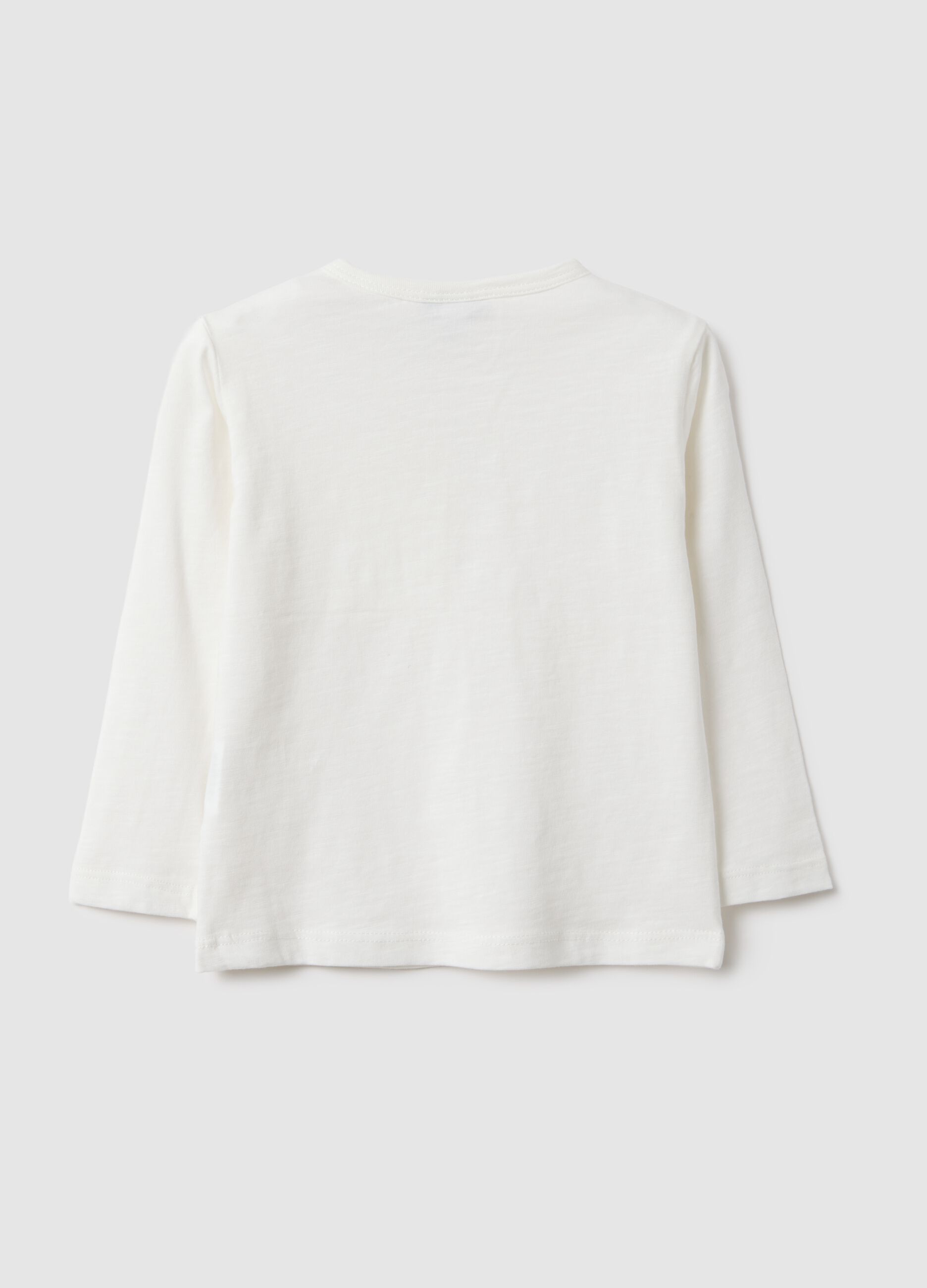 White long sleeve pure cotton t-shirt for boys regular fit