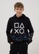 Kids' black cotton blend PlayStation hoodie_0