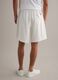 White cotton-blend jogger shorts with drawstring, relaxed fit_2