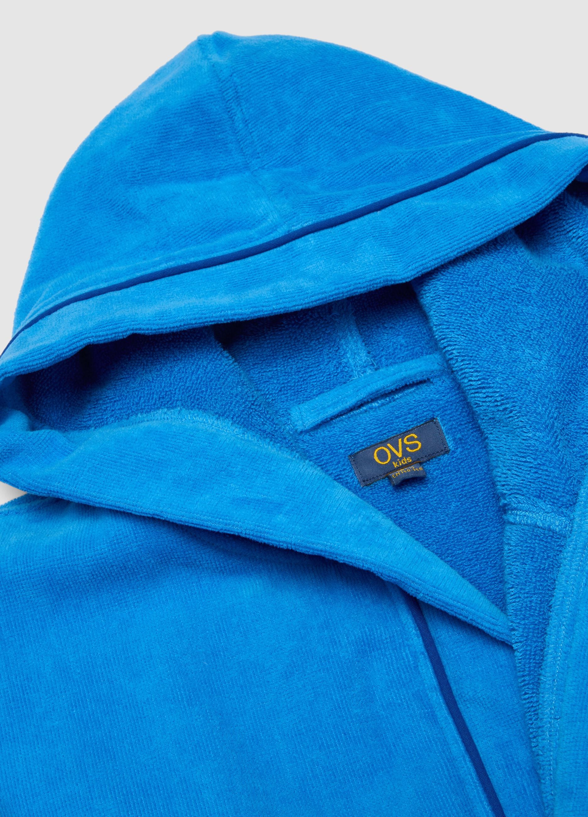 Boys' blue robe in pure organic cotton