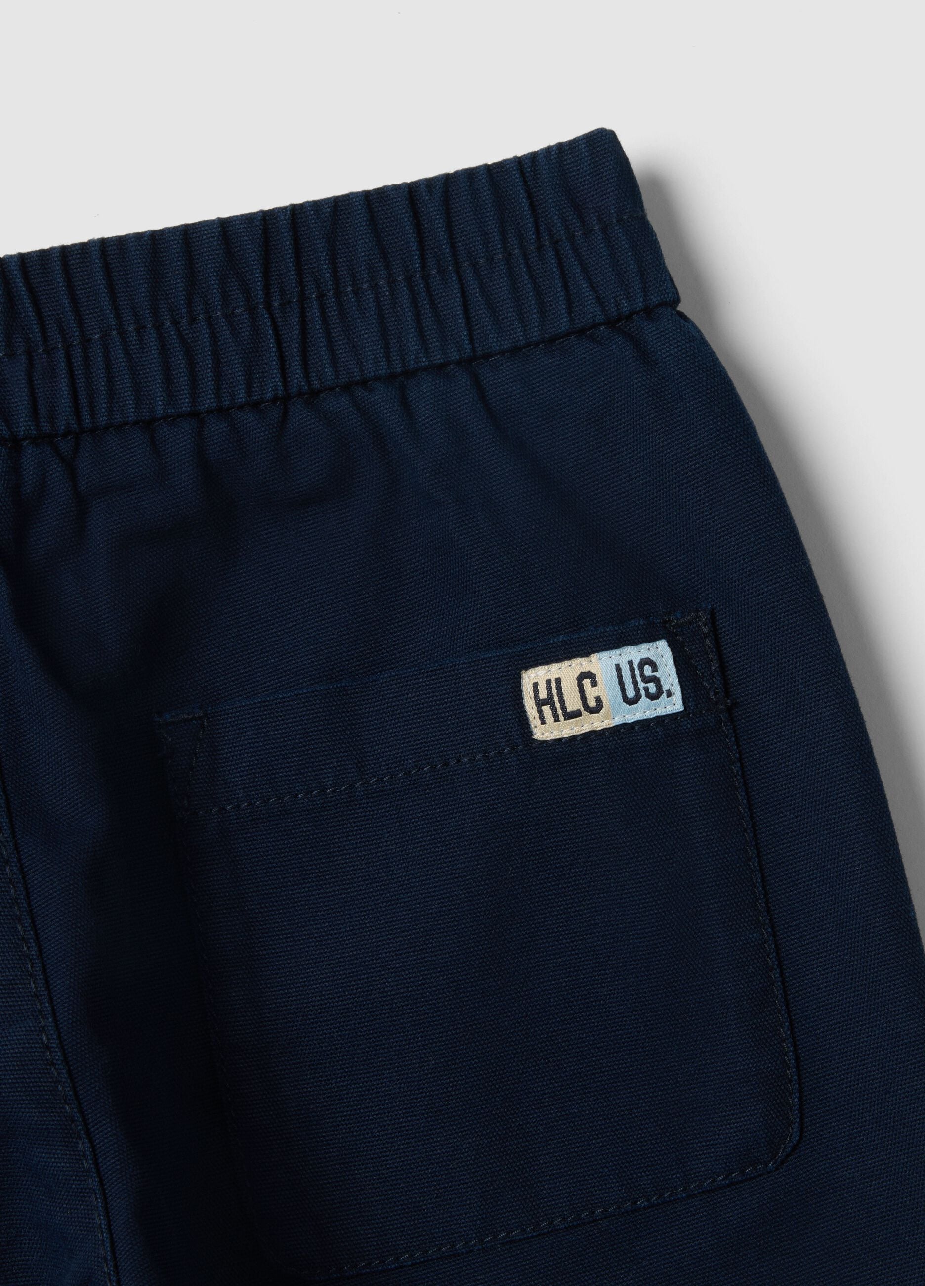 Children's blue cotton trousers with regular fit