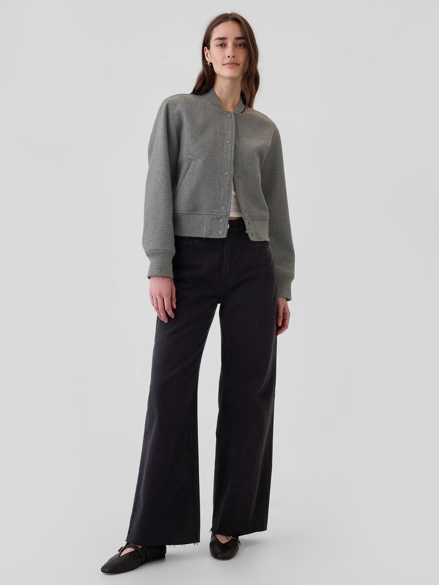 Bomber jacket in m&eacute;lange wool blend_1