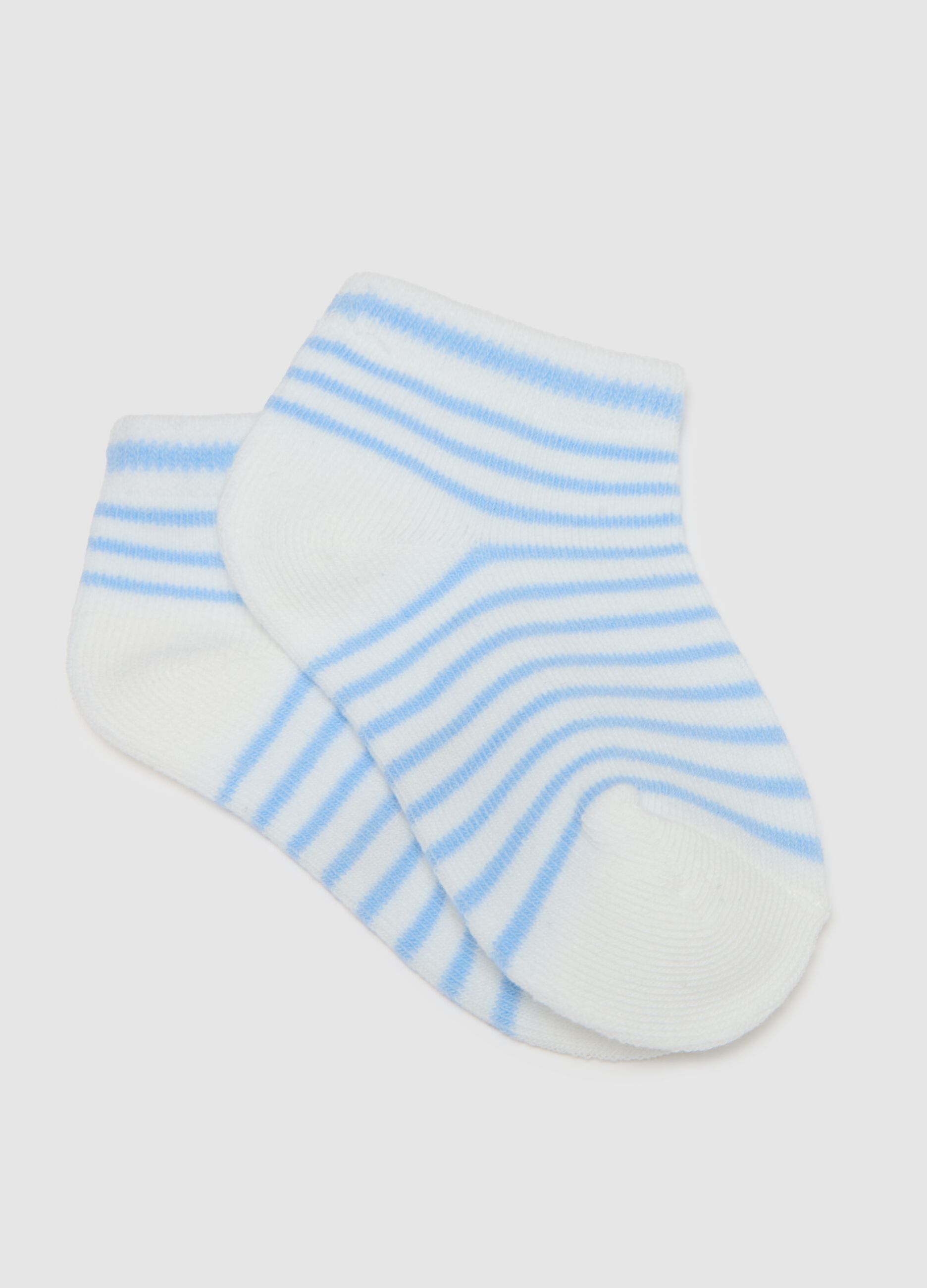 Pack of three short multicolour cotton-blend socks for babies with regular fit