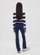 Blue flared leggings in stretch organic cotton for girls_1