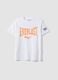 White Pure Cotton Regular Fit T-shirt with Everlast Logo_4