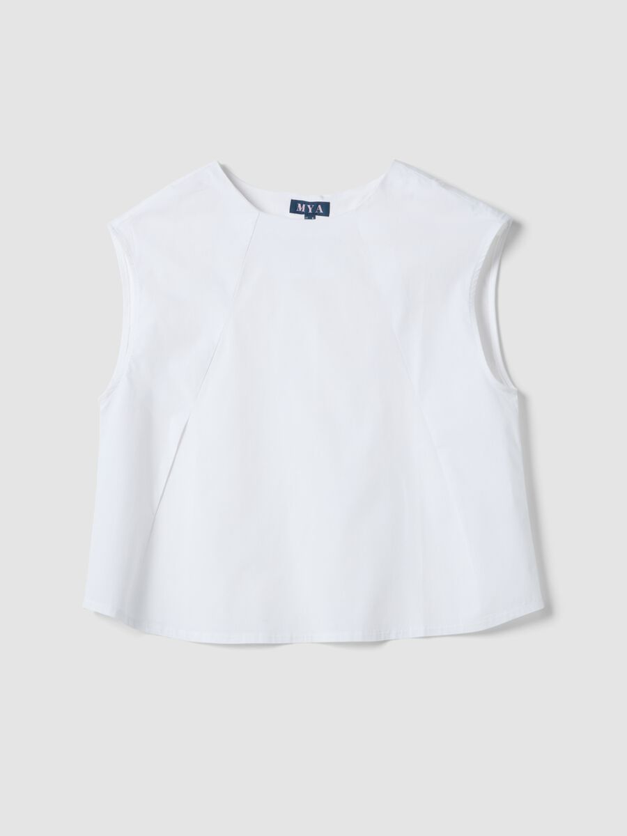 White stretch cotton blouse_4