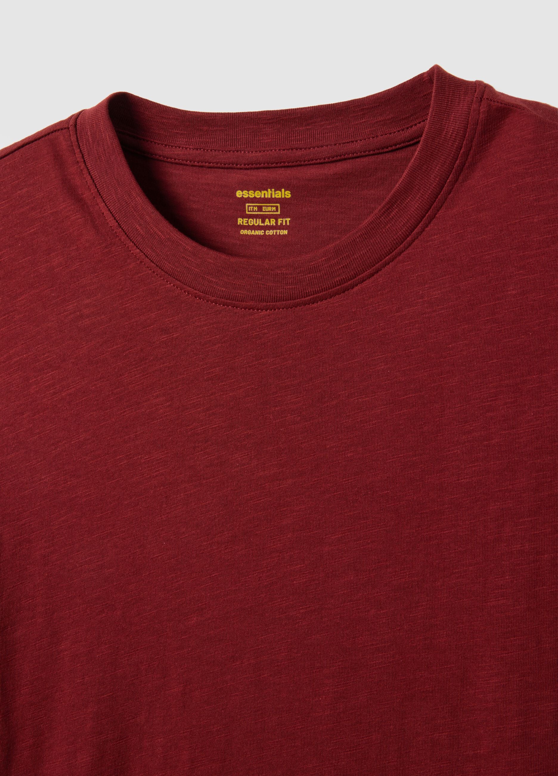 Red pure cotton regular fit t-shirt