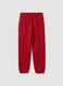 Red regular-fit joggers in pure organic cotton for boys_0