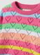 Girl's regular fit pure cotton jumper with multicolour stripes and hearts_2