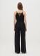 Women's jumpsuit in pure black viscose wide fit_3