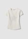 White fitted stretch-cotton T-shirt with rhinestone embellishments_0