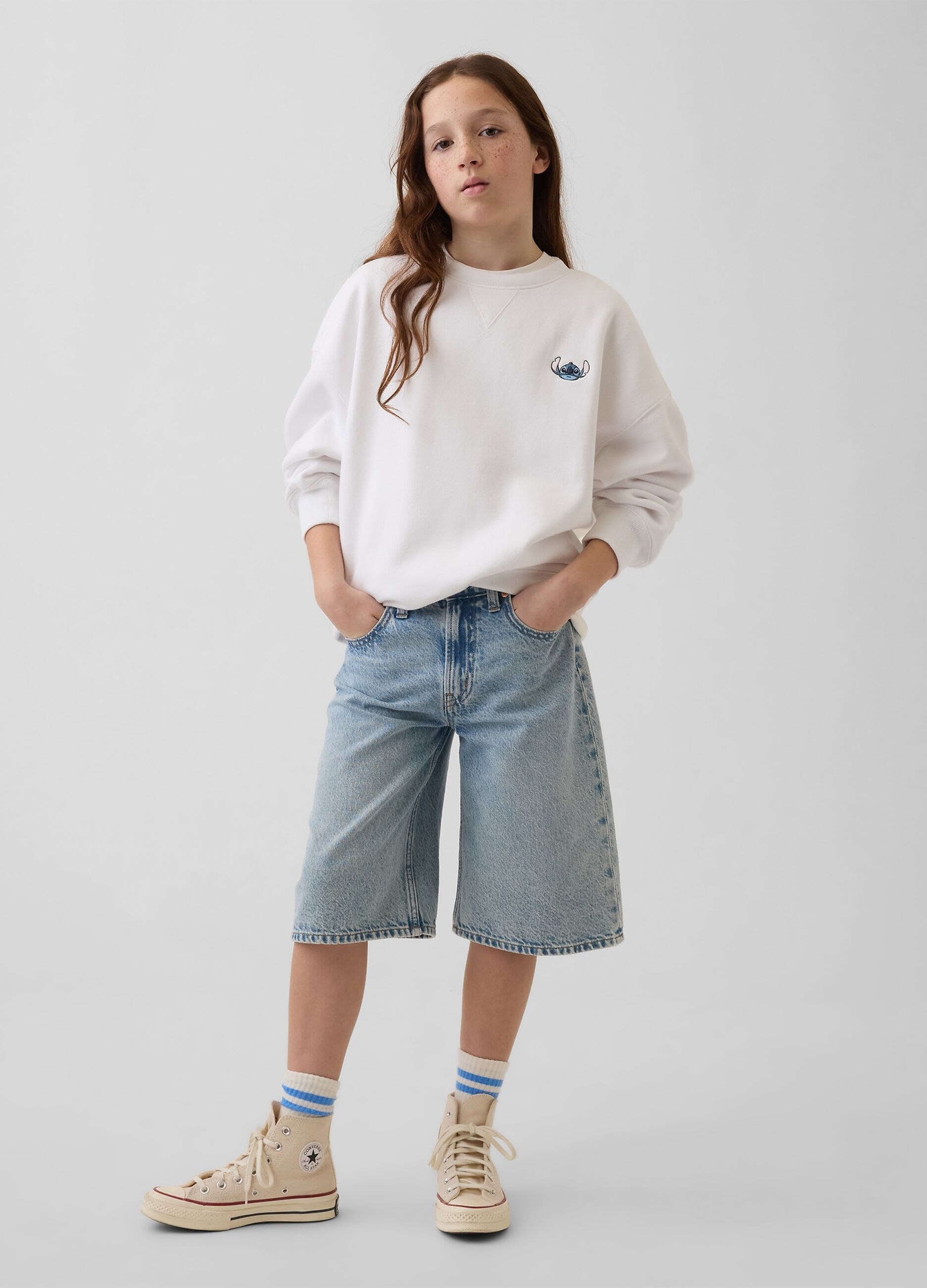 Cotton-blend crew-neck sweatshirt