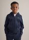 Blue cotton blend oversized fit hoodie for kids_1