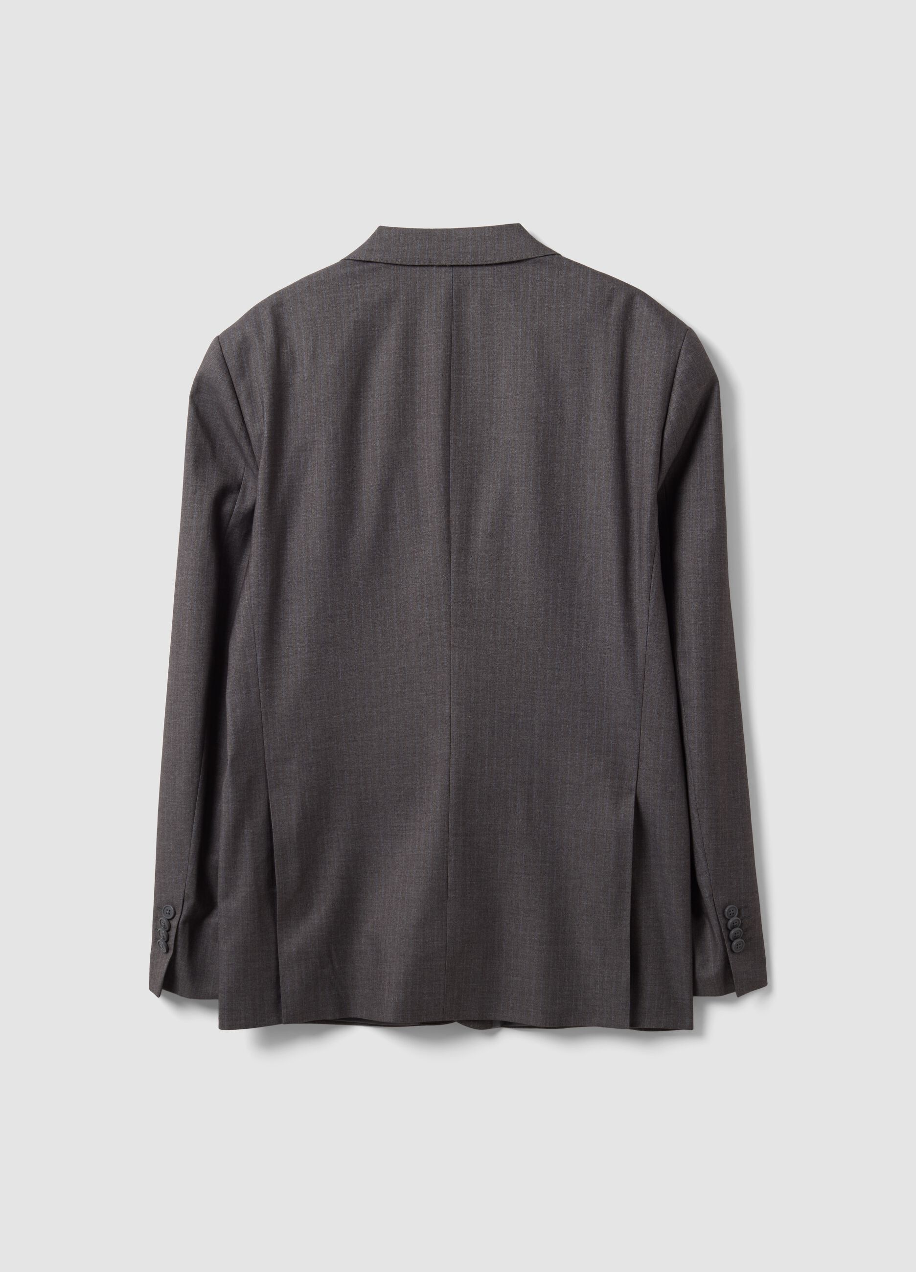 Grey stretch viscose suit with classic lapel