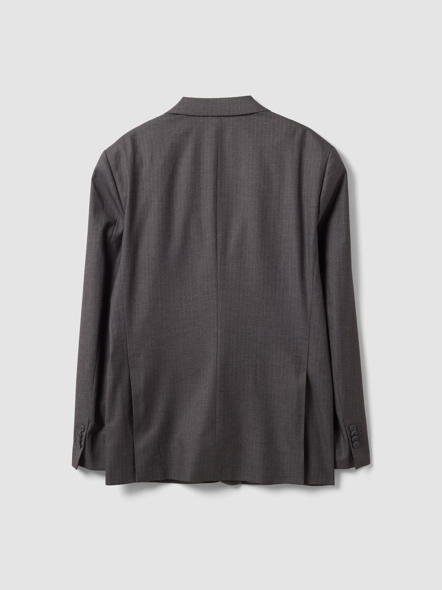 Abito completo grigio in viscosa elasticizzata con rever classico_5