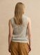 Fitted beige cotton blend mesh vest_4