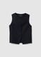 Blue Lyocell and Linen Regular Fit Waistcoat with Buttons_4