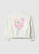 Girls' white regular fit jacket with embroidery_1