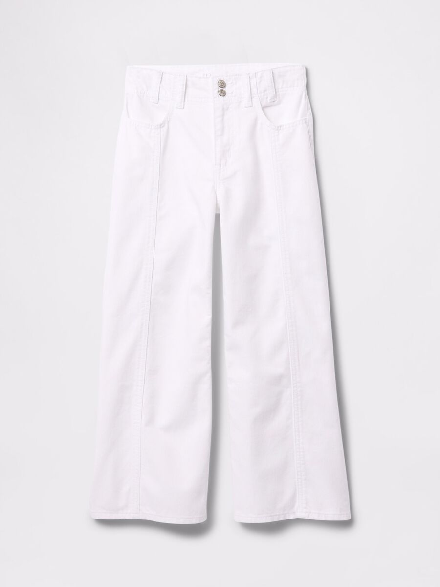 White trousers in denim with wide legs_3